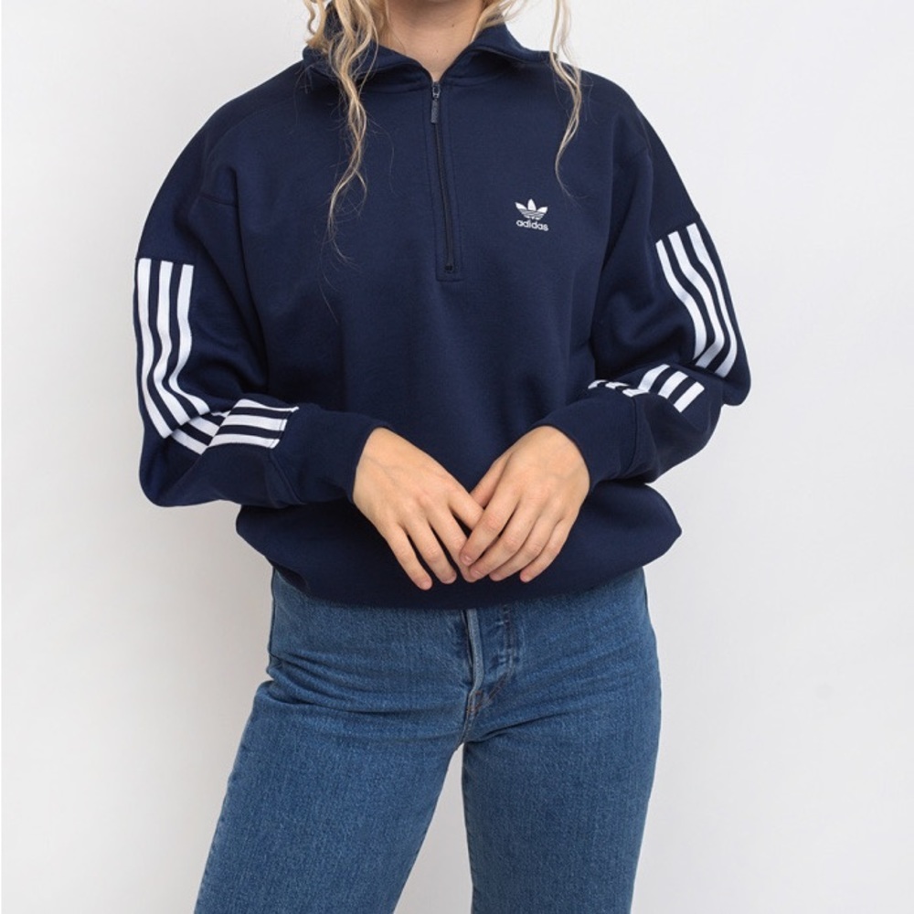 Adidas Navy Quarter Zip Size Small